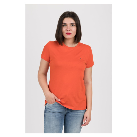 Tommy Hilfiger Tričko - NEW CREW NECK TEE oranžové