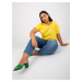 Yellow Asymmetrical Plus Size Cotton T-Shirt