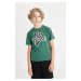 DEFACTO Boy's Crew Neck Text Printed Short Sleeve T-Shirt