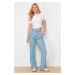 Trendyol Blue 100% Tencel™ Pocket Detailed High Waist Wide Leg Jeans