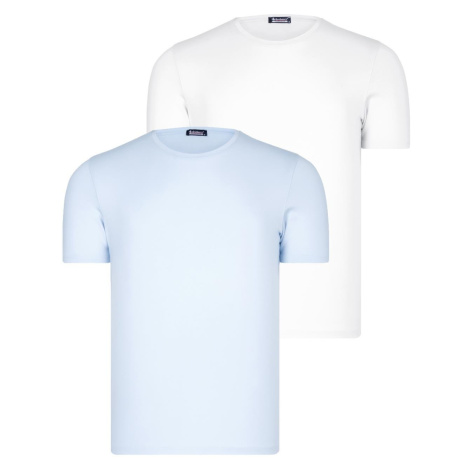 DUAL SET T8569 DEWBERRY BIKE COLLAR MENS T-SHIRT-BLUE-WHITE