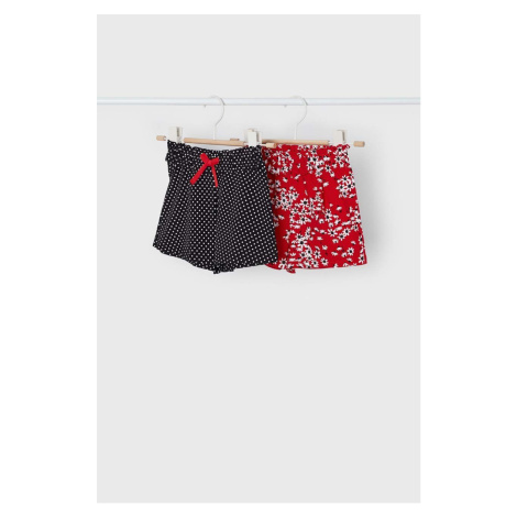Detské krátke nohavice Mayoral 2-pak červená farba, vzorované