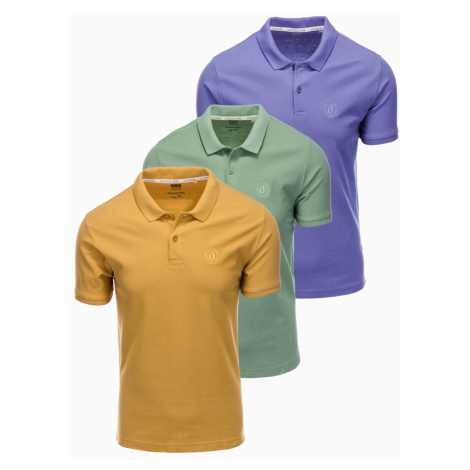 Ombre Set of men's pique knit polo shirts 3-pack