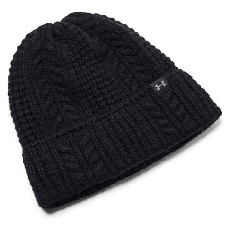 W Halftime Cable Knit Beanie-BLK Under Armour