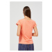 Blouse with a decorative neckline - coral