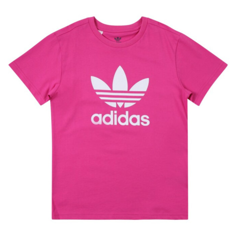 ADIDAS ORIGINALS Tričko 'Trefoil'  fuksia / biela