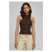 Women's turtleneck with short rib knit brown