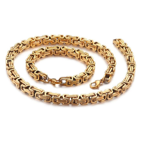 Sada z chirurgickej ocele Be Hard Gold / retiazku a náramok