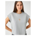 Koton Yoga T-Shirt Minimally Textured Printed Modal Blend Silky