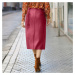 Blancheporte Puzdrová koženková sukňa tmavočervená