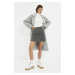 Trendyol Anthracite Wrap Stitch Woven Shorts Skirt