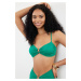 Trendyol Emerald Green Strapless Premium Accessorized Bikini Top