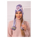 Women's cap with long ears Eunika K322 purple