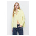 Trendyol Yellow Embroidered Cotton Woven Shirt