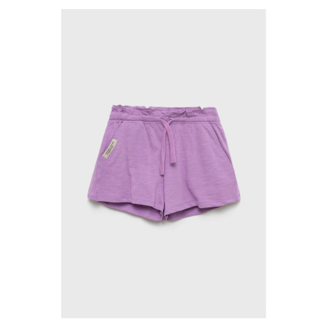 Detské bavlnené šortky United Colors of Benetton fialová farba, jednofarebné,