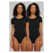 Women's Organic Stretch Jersey Body - 2-Pack Black+Black