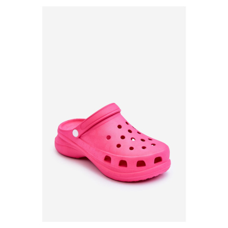 Crocs foam sandals on a robust outsole dark pink Katniss