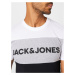 JACK & JONES Tričko  sivá melírovaná / čierna / biela