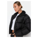 Trendyol Black oversize rebro detailný plodinový vodoodpudivý nafukovací kabát