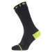 Sealskinz Waterproof All Weather Mid Length Sock With Hydrostop Black/Neon Yellow L Cyklo ponožk