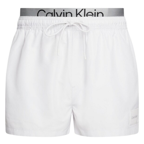 Calvin Klein Swimwear Plavecké šortky  sivá / čierna / biela