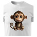 Dětské tričko s roztomilou opičkou - krásný barevný motiv s plnými barvami