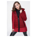 Autor: Saygı s kapucňou a podšívkou, prešívaný kabát široký rozsah veľkostí bordová červená.