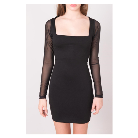 Black Short BSL Square Neck Dress