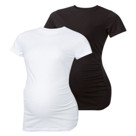 esmara® Dámske tehotenské tričko, 2 kusy (čierna/biela)