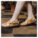 Vasky Sany Caramel - Dámske kožené sandále svetlohnedé, ručná výroba