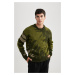 DEFACTO Relax Fit Patterned Crew Neck Sweater