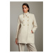 Trendyol Ecru Button Detailed Regular Woolen Midi Coat