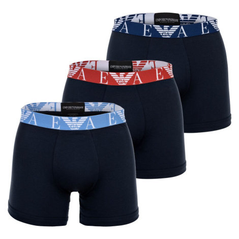 Emporio Armani Boxerky  tmavomodrá / svetlomodrá / červená / biela