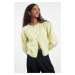 Trendyol Yellow Boucle Jacket-Looking Knitwear Cardigan