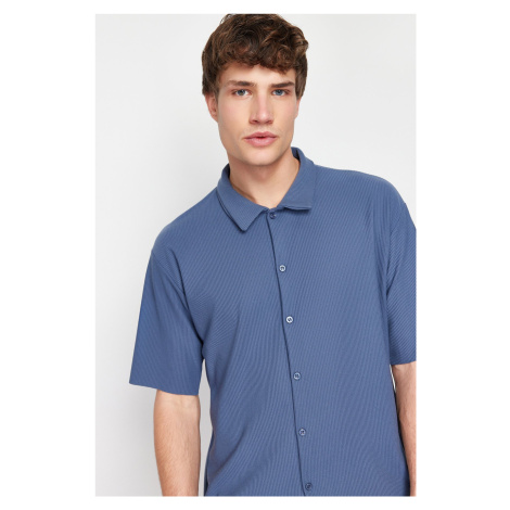 Trendyol Indigo Regular Fit Comfortable Seamless Knitted Shirt