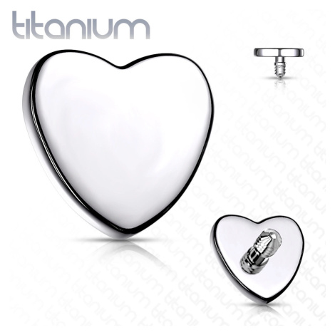 Titánová náhradná hlavička do implantátu, srdiečko 4 mm, strieborná farba, hrúbka 1,6 mm