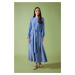 DEFACTO Regular Fit Crew Neck Long Sleeve Dress