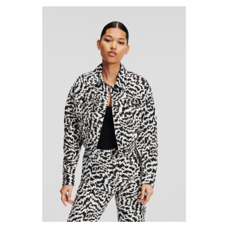 Bunda Karl Lagerfeld Aop Denim Jacket Elektrika Black/White