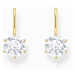 Thomas Sabo H2287-414-14 Gold-plated dangle earrings with large white zirconia