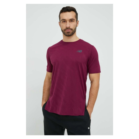 Bežecké tričko New Balance Q Speed bordová farba, jednofarebný