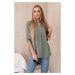 Women's blouse with a longer back - khaki