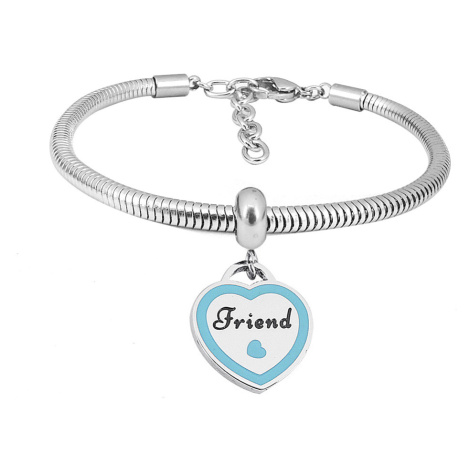 Linda's Jewelry Náramok BFF Blue Heart Chirurgická oceľ INR150