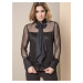 MISS CITY SHIRT WITH TULLE SLEEVES BLACK