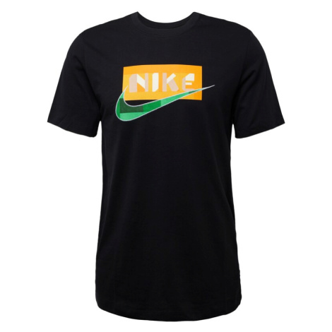 Nike Sportswear Tričko  trávovo zelená / oranžová / čierna / biela