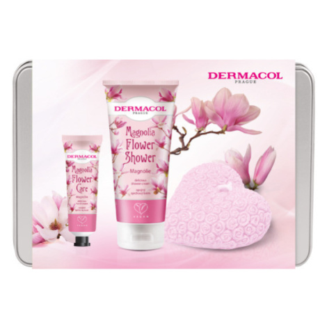 Dermacol - Darčekový balíček Flower care Magnolia I sprchovací krém, krém na ruky, sviečka - DB 