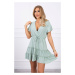 Dress with a clutch neckline dark mint