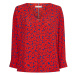 Tommy Hilfiger Blúzka - VISCOSE V-NK BLOUSE 3/4 SLV červená