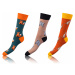 Fun crazy socks 3 pairs - orange - light blue - brown Bellinda