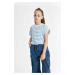 DEFACTO Girl Oversize Fit Crew Neck Striped Short Sleeve T-Shirt