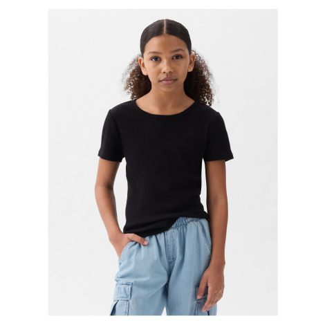 Čierne dievčenské tričko GAP